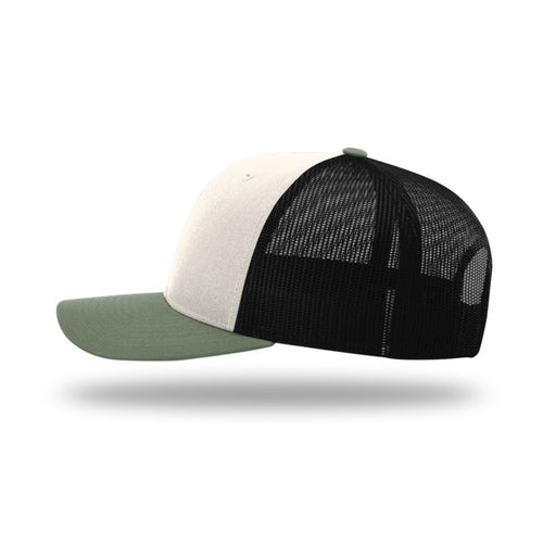 Richardson 112 Hat Tri-Color -Cream/Black/Loden