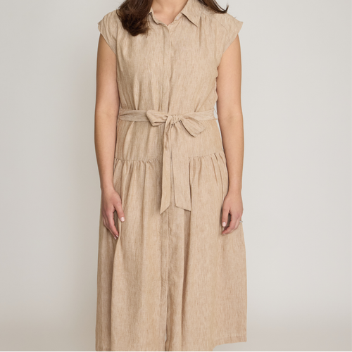 Julia Jordan Cap Sleeve Tie Waist Midi Dress
