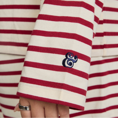 Tuckernuck Red and Ivory Stripe Knit Odie Tee
