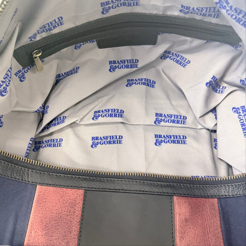 Wadsworth Red & Black Leather Striped Canvas Duffle Bag