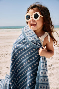 Chappy Wrap -Beach Pebble Cornflower Blanket