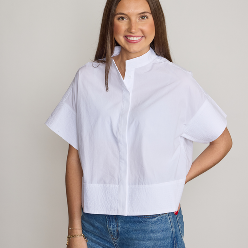 Tuckernuck White Trapunto Stitch Sofia Shirt