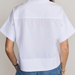 Tuckernuck White Trapunto Stitch Sofia Shirt
