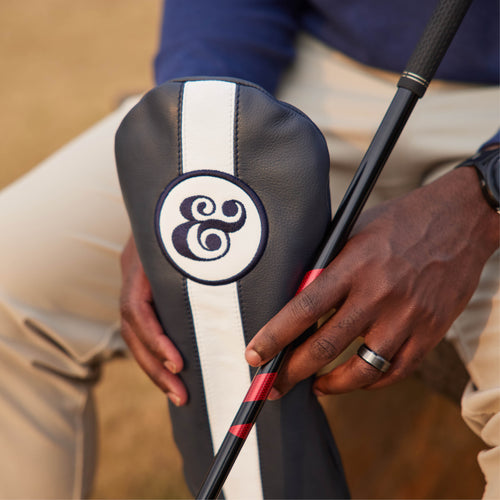 Racer Head Cover - Driver - Navy & White