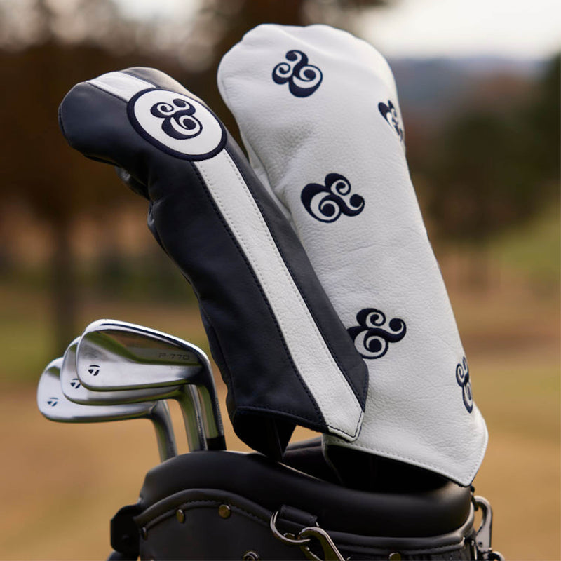 Dancing Head Cover - Driver - White & Navy
