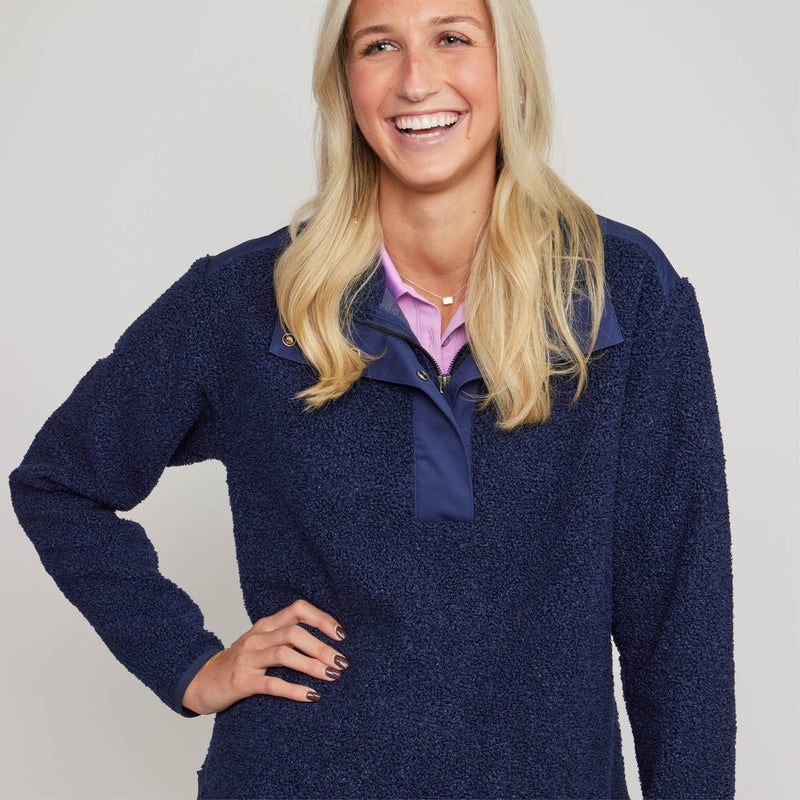 Peter Millar Tilly Oversized Bonded Sherpa Popover