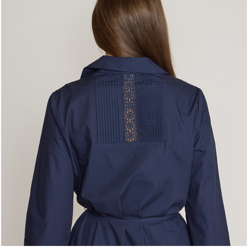 Julia Jordan Lace Trim Tie Waist Long Sleeve Dress