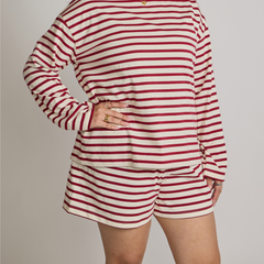 Tuckernuck Red and Ivory Stripe Knit Olympia Short