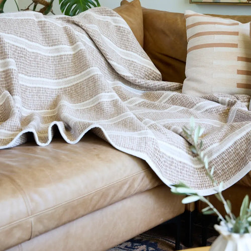 Chappy Wrap - Market Stripe Sepia Blanket