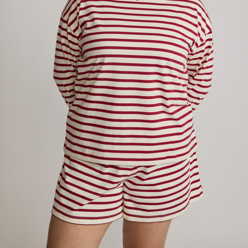 Tuckernuck Red and Ivory Stripe Knit Olympia Short