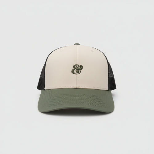 Richardson 112 Hat Tri-Color -Cream/Black/Loden
