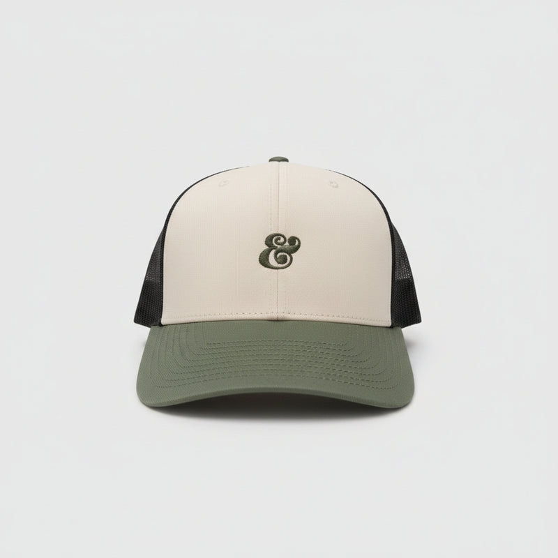 Richardson 112 Hat Tri-Color -Cream/Black/Loden