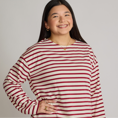 Tuckernuck Red and Ivory Stripe Knit Odie Tee