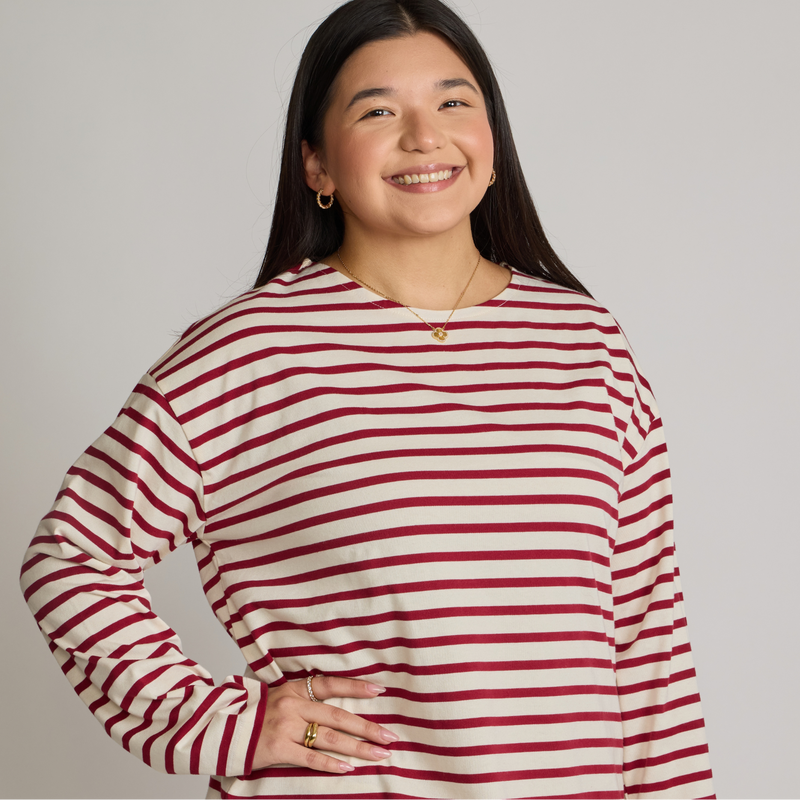 Tuckernuck Red and Ivory Stripe Knit Odie Tee