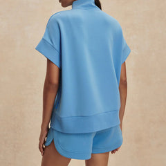 Varley Ritchie Short Sleeve Top - Azure Blue