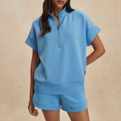 Varley Ritchie Short Sleeve Top - Azure Blue